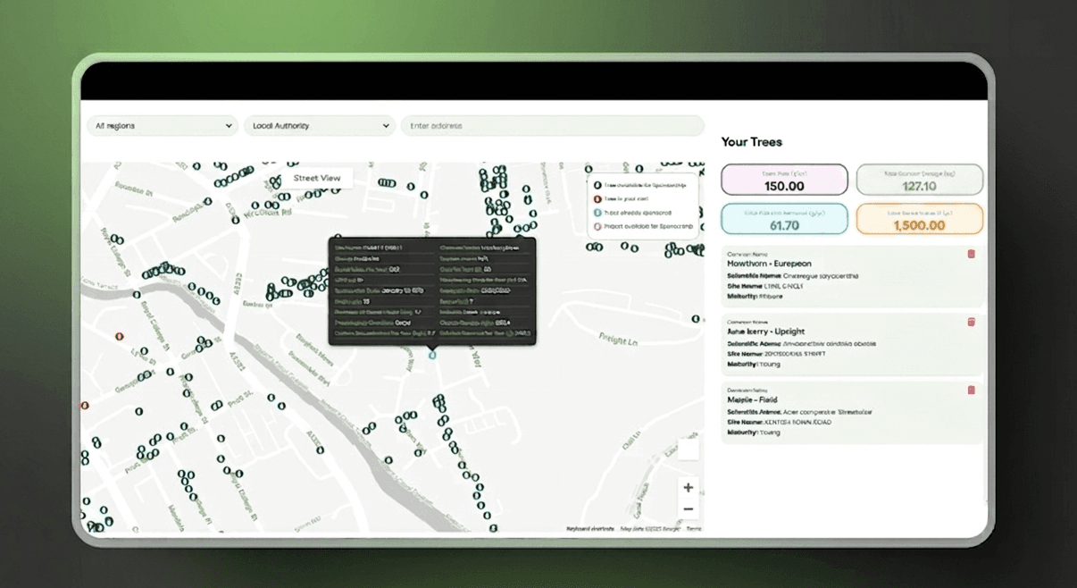 Carbon Heroes tree registry mockup