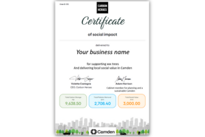 Carbon Heroes Camden certificate